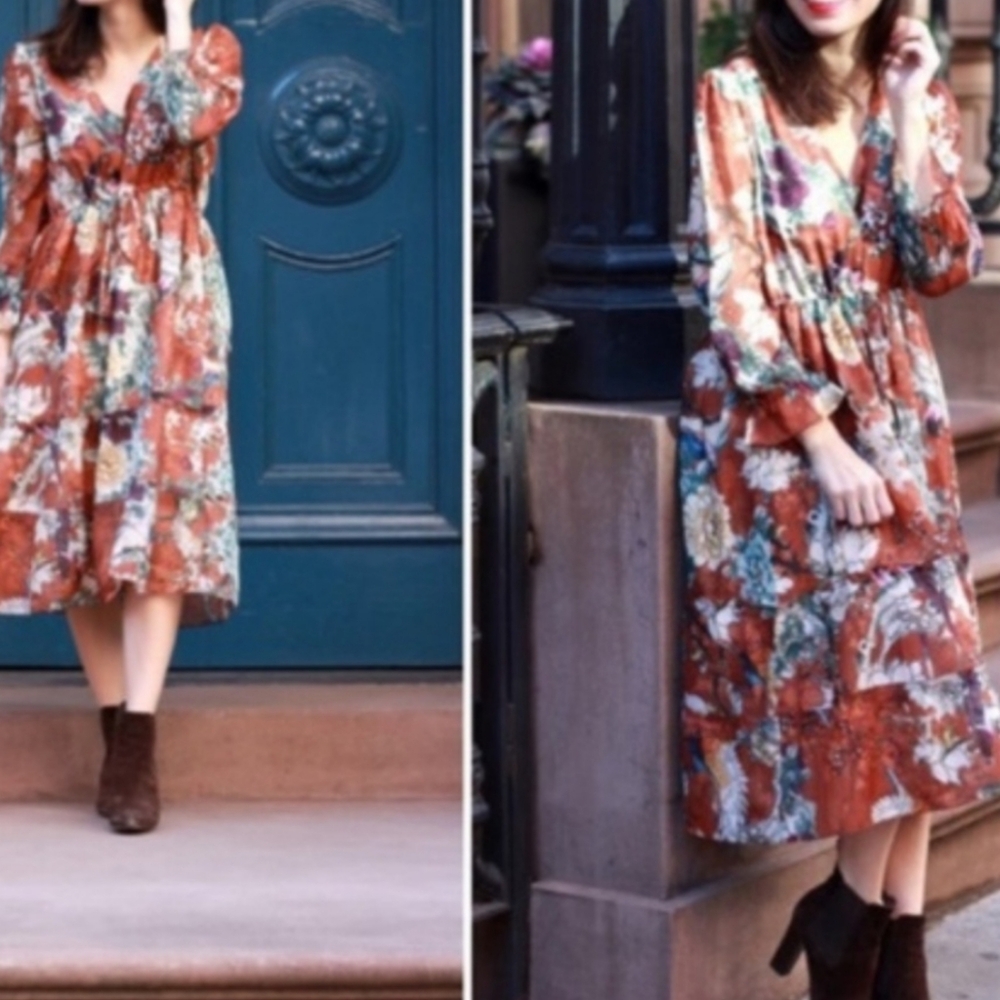 ANTHRO | $148 Hemant & Nandita Zeri Peasant Dress - Picture 6 of 8